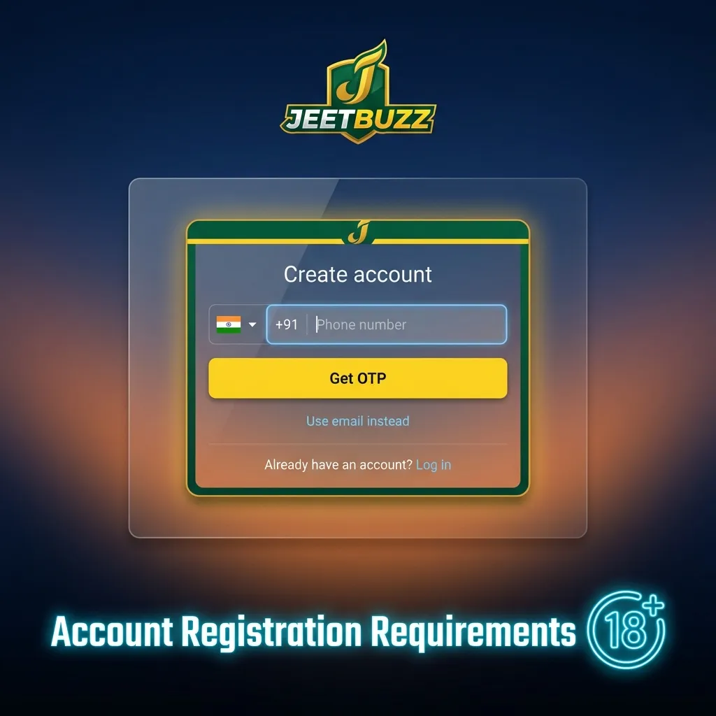 Account registration form showing age verification and personal information requirements for legal platform access.