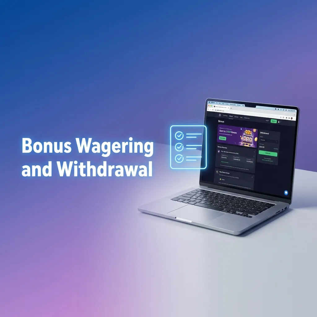 Diagram showing bonus account structure with wagering requirements and withdrawal conditions for online casino bonuses