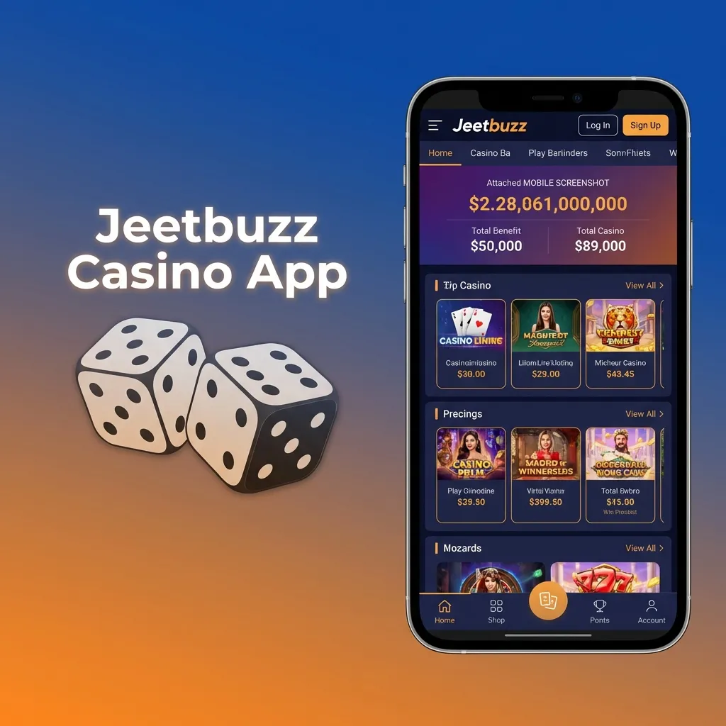 Jeetbuzz Casino App interface showing slot games, live dealer tables, and casino gaming options on mobile device