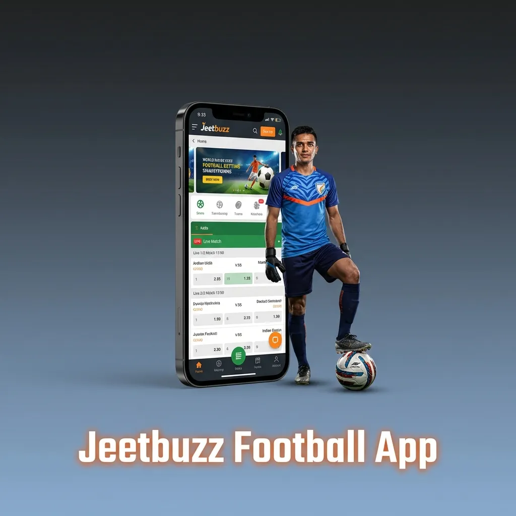 Jeetbuzz Football App interface showing live betting, odds, and match streaming on mobile device