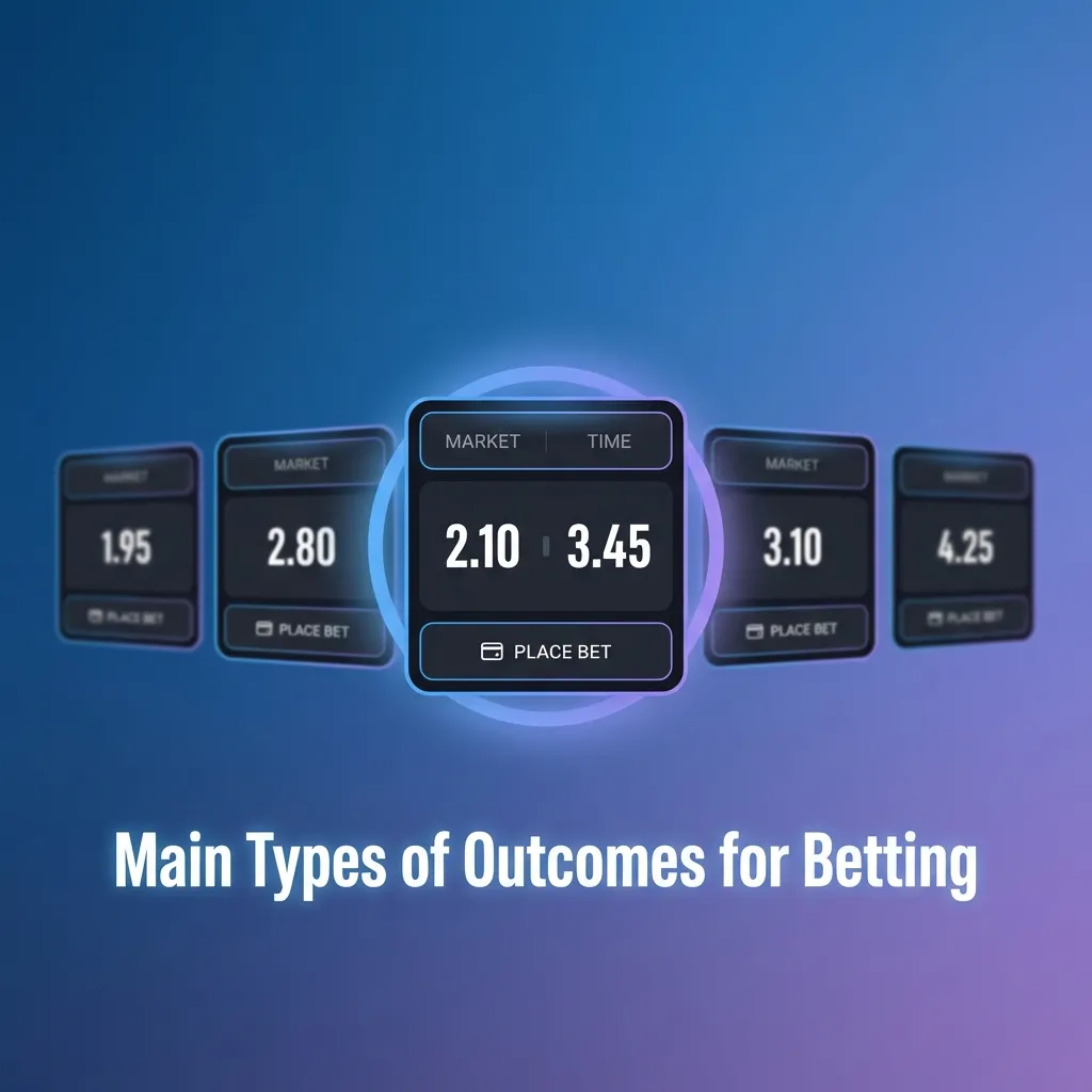 Infographic showing common betting outcome types including match winner, totals, handicaps, and scorer bets at Jeetbuzz