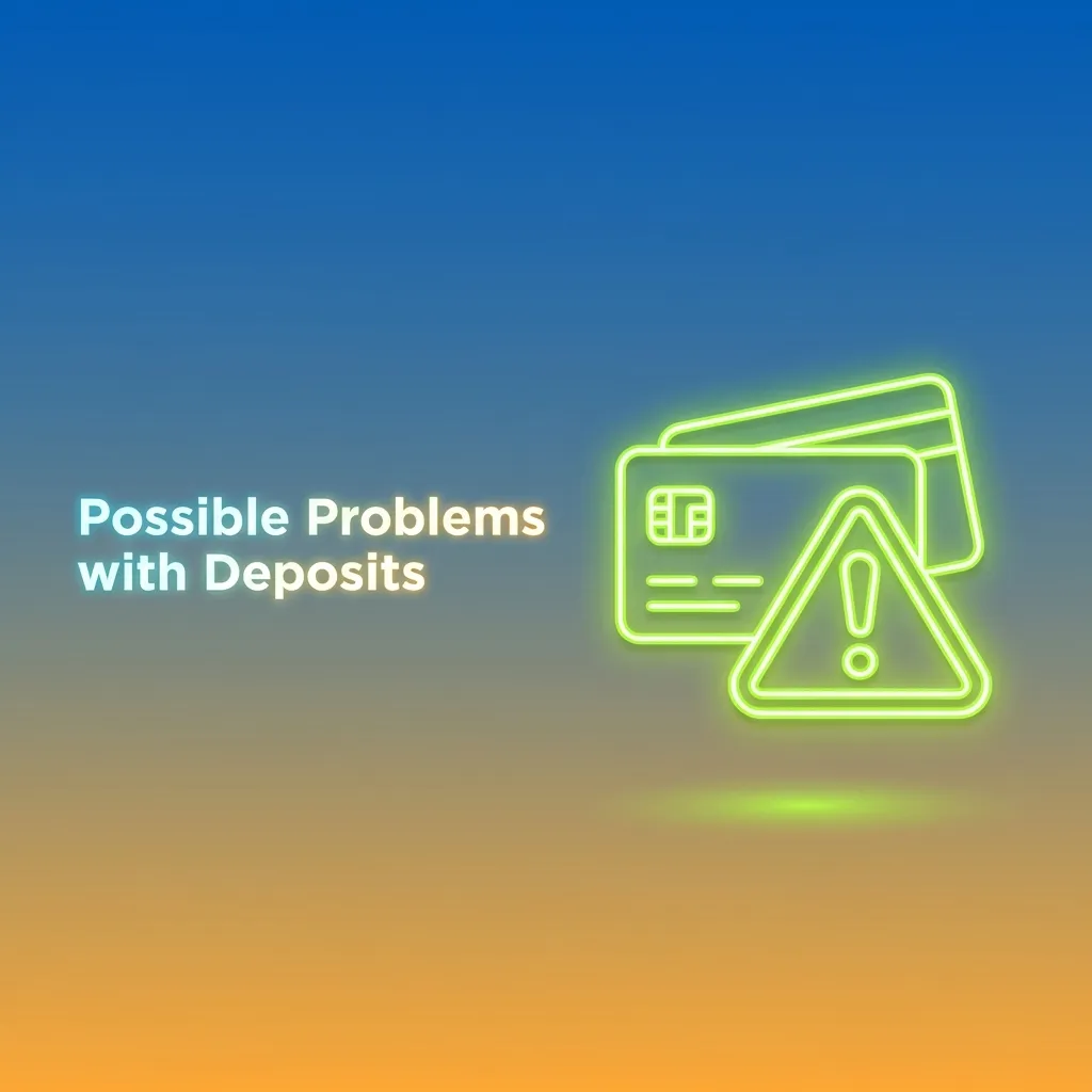 Troubleshooting guide showing common deposit problems and solutions for online gaming account funding issues.