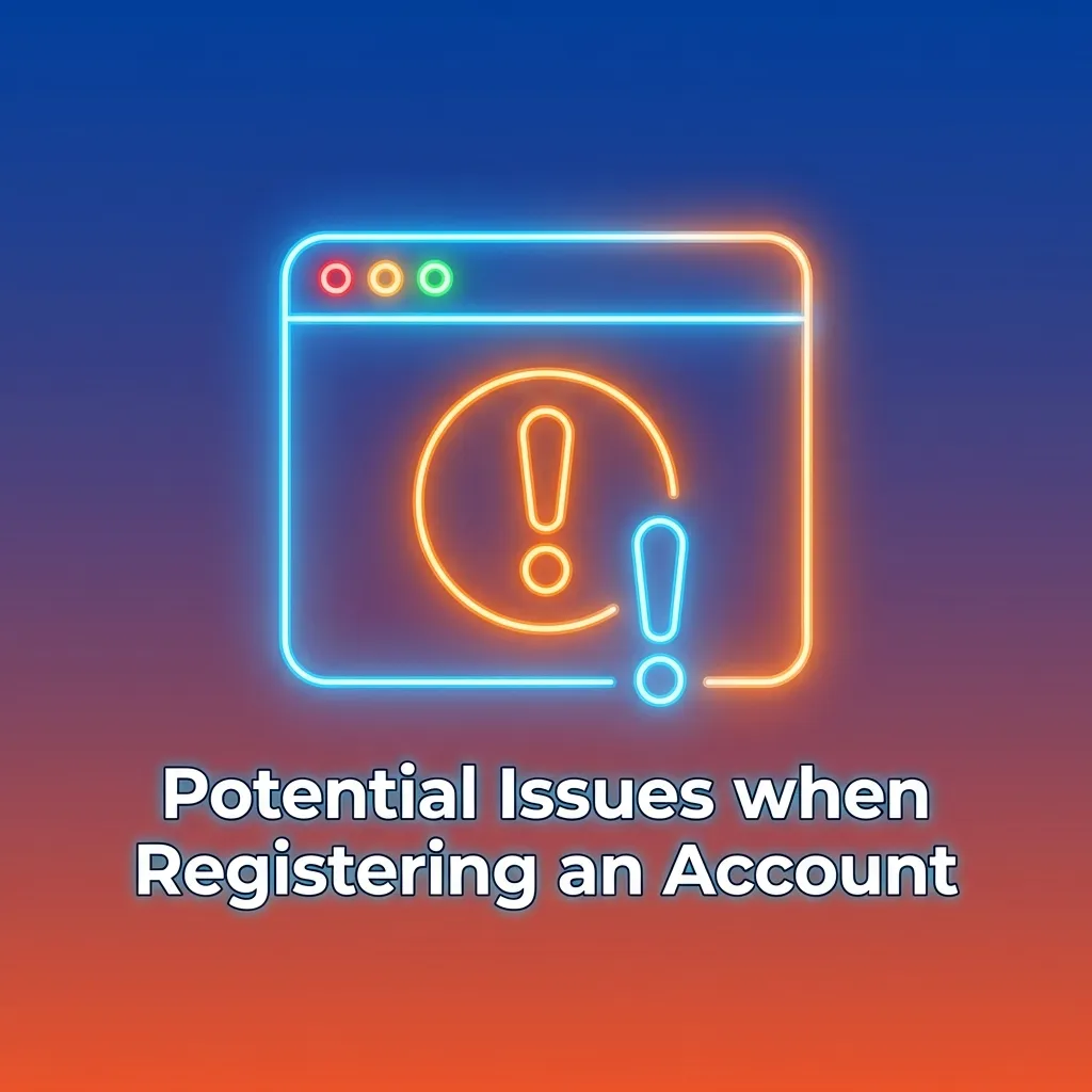 Troubleshooting guide showing common account registration errors and solutions for sign-up problems.