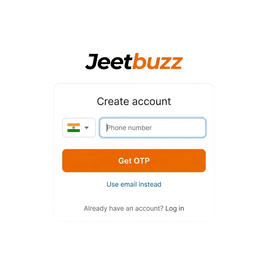 Jeetbuzz registration, login and verification interface for sports betting and casino gaming in India