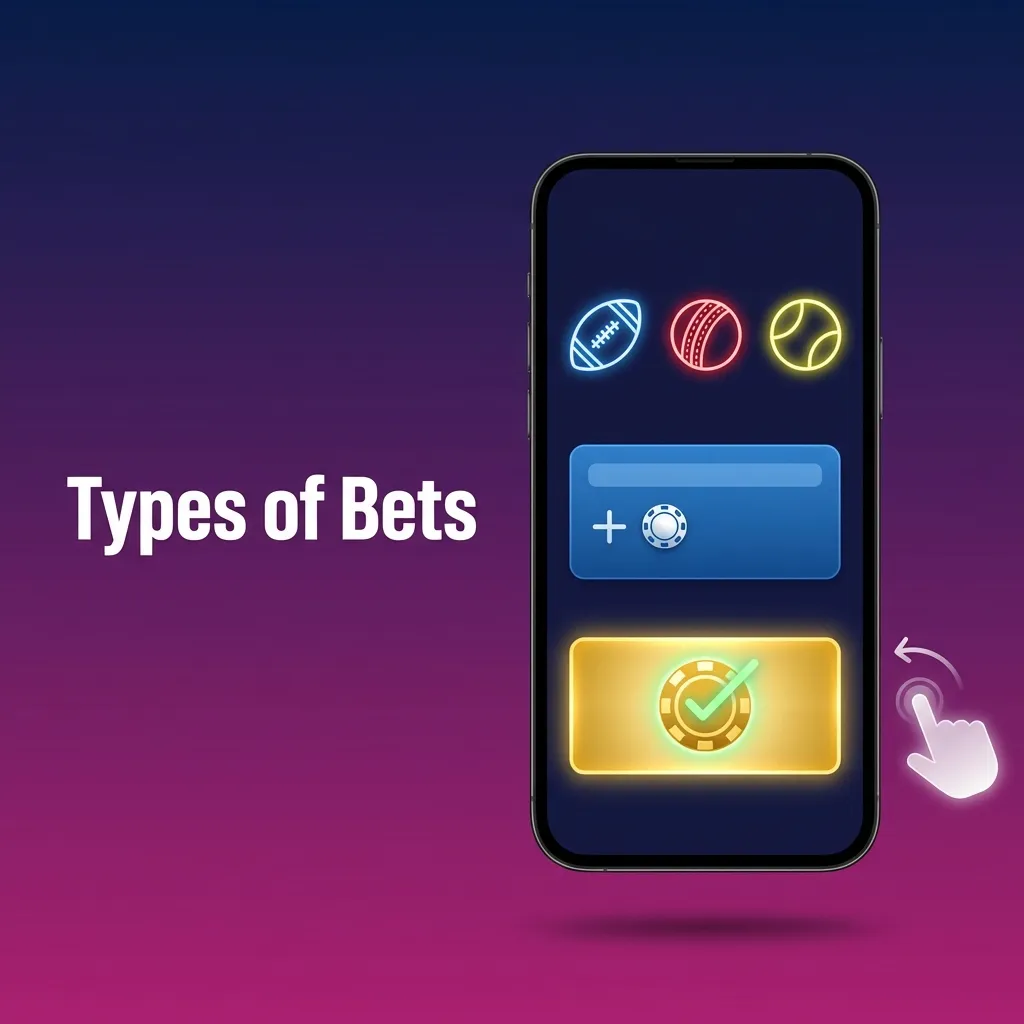 Diagram showing three betting types on Jeetbuzz: Single Bet, System Bet, and Express Bet with their payout structures.